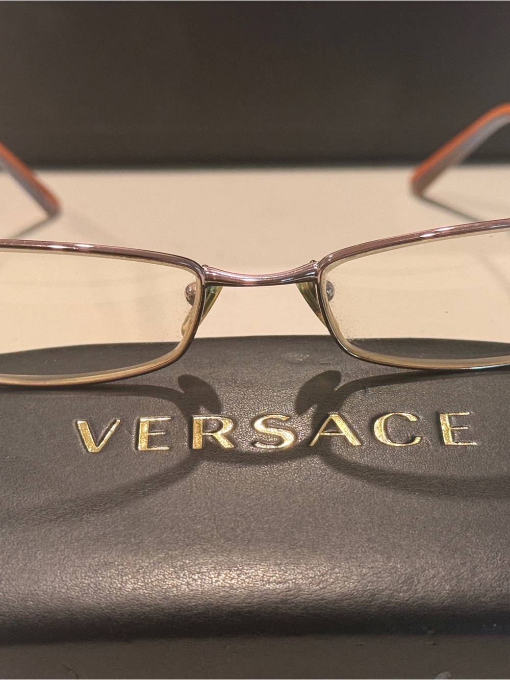 Versace MOD 1084 1056 Pink Metal Rectangle Eyeglass Frames